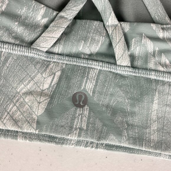 Lululemon Energy Longline Bra Size 2 Chevron Jacquard Silver Blue Womens 6 - Picture 3 of 5